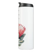 Protea Blush Wasserfarbe Blume Hochzeit Thermosbecher (Nach rechts gedreht)