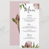 Protea Boho Greenery Eucalyptus Wedding Menu Menükarte (Vorne/Hinten)