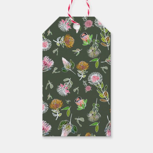 Protea Botanische Blume - Geschenktasten Geschenkanhänger (Vorderseite)