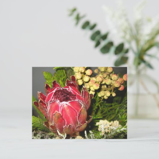 Protea Bouquet Postkarte (Stehend Vorderseite)