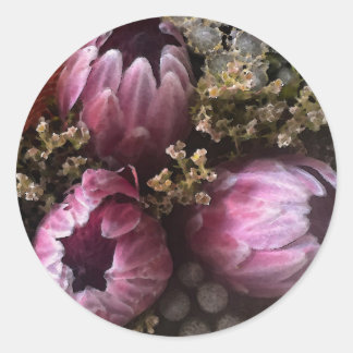 Protea Bouquet Runder Aufkleber