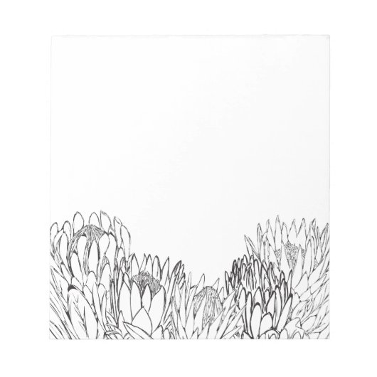 Protea Bouquet Sketch Notepad Notizblock (Vorderseite)