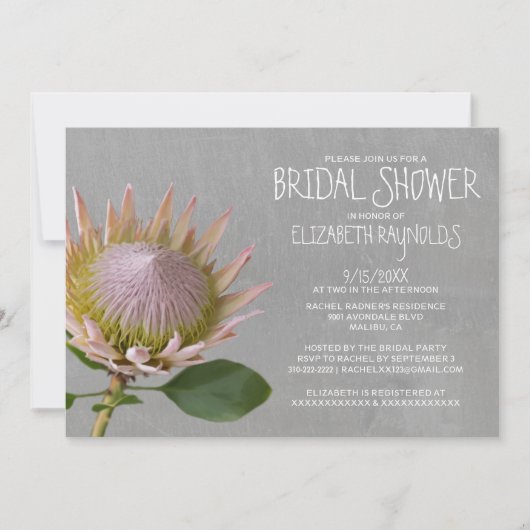 Protea Bridal Dusche Einladungen (Vorderseite)