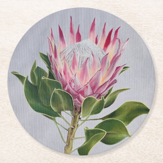 Protea Coaster Runder Pappuntersetzer (Vorderseite)