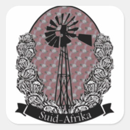 Protea en Windpomp Quadratischer Aufkleber