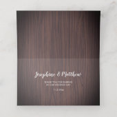 Protea Eukalyptus Foliage Wood Rustikale Hochzeit Platzkarte (Innenseite Aufgefaltet)