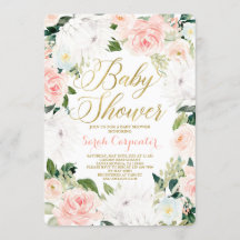 Protea floral Baby Showgirl Einladung