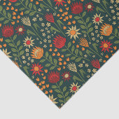 Protea Floral Block Print Millefleur Dunkel Seidenpapier (Ausschnitt)