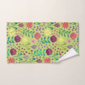 Protea Floral Block Print Millefleur Grün Badhandtuch Set (Handtuch)