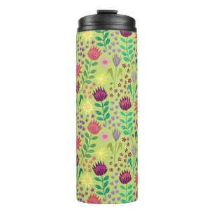 Protea Floral Block Print Millefleur Grün Thermosbecher
