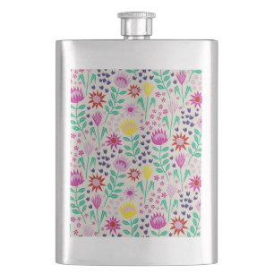 Protea Floral Block Print Milleflex Lichter Flachmann