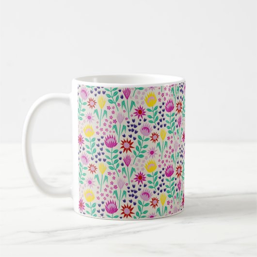 Protea Floral Block Print Milleflex Lichter Kaffeetasse (Links)