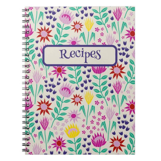 Protea Floral Block Print Milleflex Lichter Notizblock (Vorderseite)