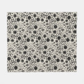 Protea Floral Block Print Milleflex schwarze Leine Fleecedecke (Vorderseite (Horizontal))