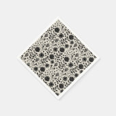 Protea Floral Block Print Milleflex schwarze Leine Serviette (Ecke)