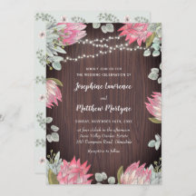Protea Floral Lights Wood Wedding