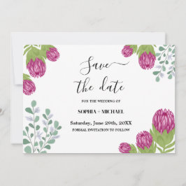 Protea Flower Garden Rett Date Wedding Einladung