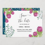 Protea Flower Garden Rett Date Wedding Einladung (Vorne/Hinten)