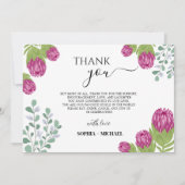 Protea Flower Garden Vielen Dank für Ihre Hochzeit Einladung (Vorderseite)