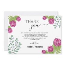 Protea Flower Garden Vielen Dank für Ihre Hochzeit