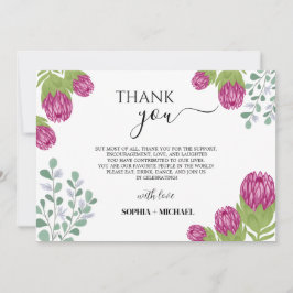 Protea Flower Garden Vielen Dank für Ihre Hochzeit Einladung