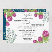 Protea Flower Garden Wedding Einladung (Vorne/Hinten)