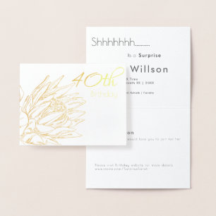 PROTEA GOLD & WHITE ELEGANTES ÜBERRASCHENDES PARTY FOLIENKARTE