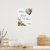 Protea Greenery Wedding Willkommenszeichen Poster (Küche)
