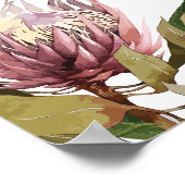 Protea Greenery Wedding Willkommenszeichen Poster (Ecke)