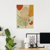 Protea Line Abstrakte Formen Trendy Botanical Poster (Heimbüro)