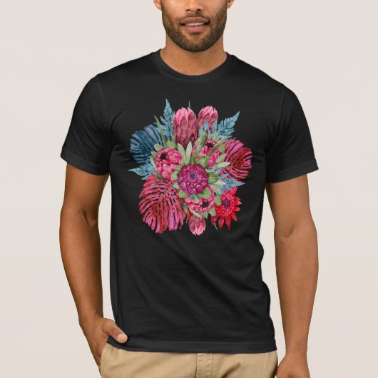 Protea & Regenwald Blooms - kühne tropisch T-Shirt (Vorderseite)