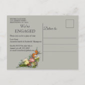 Protea - Strelitzia Blume Arrangement Verlobung Einladungspostkarte (Rückseite)