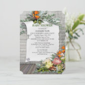 Protea - Strelitzia Blume Babydusche Einladung (Stehend Vorderseite)