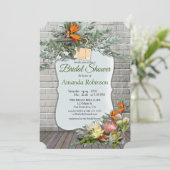 Protea - Strelitzia Blume Brautparty Einladung (Stehend Vorderseite)