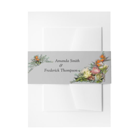 Protea - Strelitzia Blume Envelope Band (Vorderseite Beispiel)