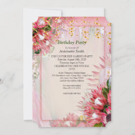 Protea - Strelitzia Blume Geburtstag Einladung