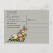 Protea - Strelitzia Blume Häuserwärmung Ankündigungspostkarte (Rückseite)