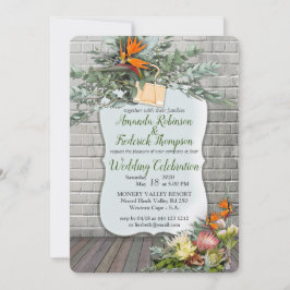 Protea - Strelitzia Blume Hochzeit Einladung