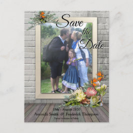 Protea - Strelitzia Blume Save the Date Ankündigungspostkarte