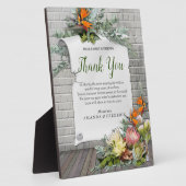 Protea - Strelitzia Blume Vielen Dank Fotoplatte (Seite)