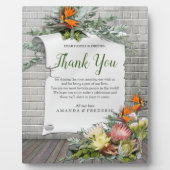 Protea - Strelitzia Blume Vielen Dank Fotoplatte (Vorderseite)