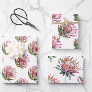 Protea sugarbush Blume Südafrikanische Pflanze Geschenkpapier Set