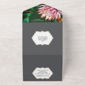 Protea Sugarbush fynbos Aquarellfarben Blume Somme All In One Einladung (Außenbereich)