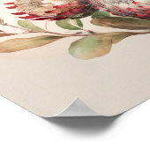Protea Sugarbushes Blume Art Print Poster (Ecke)