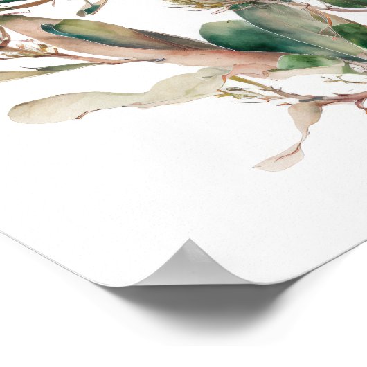 Protea Sugerbuchs Blume Art Print Poster (Ecke)