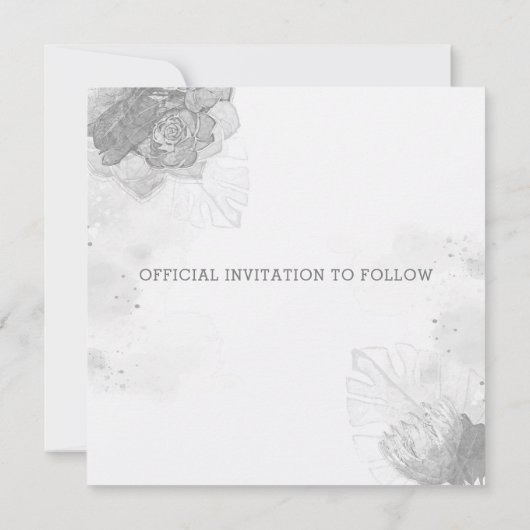 Protea und Pflanze Wedding speichern das Datum der Einladung (Rückseite)