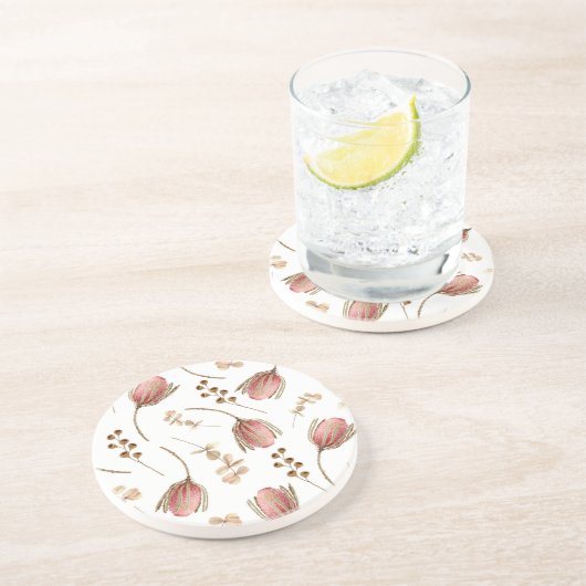 Protea und Pod Getränkeuntersetzer (Seite)