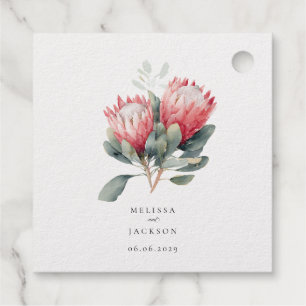 Protea-Wasserfarben-Blumen-Hochzeit Geschenkanhänger