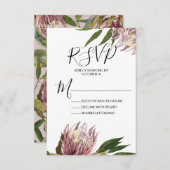 Protea Wedding RSVP Response Card (Vorne/Hinten)