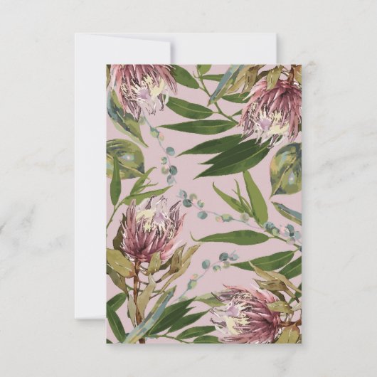 Protea Wedding RSVP Response Card Karte (Rückseite)